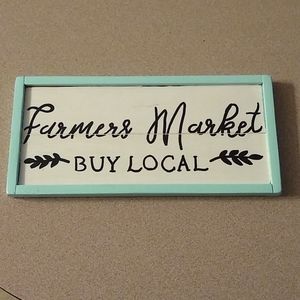 Farmers market buy local wooden handmade hand painted sign